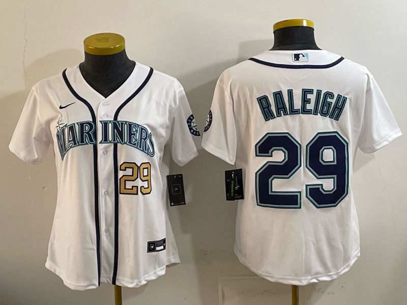 Women Seattle Mariners #29 Raleigh White Game 2026 Nike MLB Jersey style 02->women mlb jersey->Women Jersey